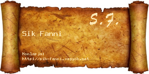 Sik Fanni névjegykártya