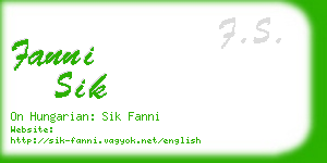 fanni sik business card